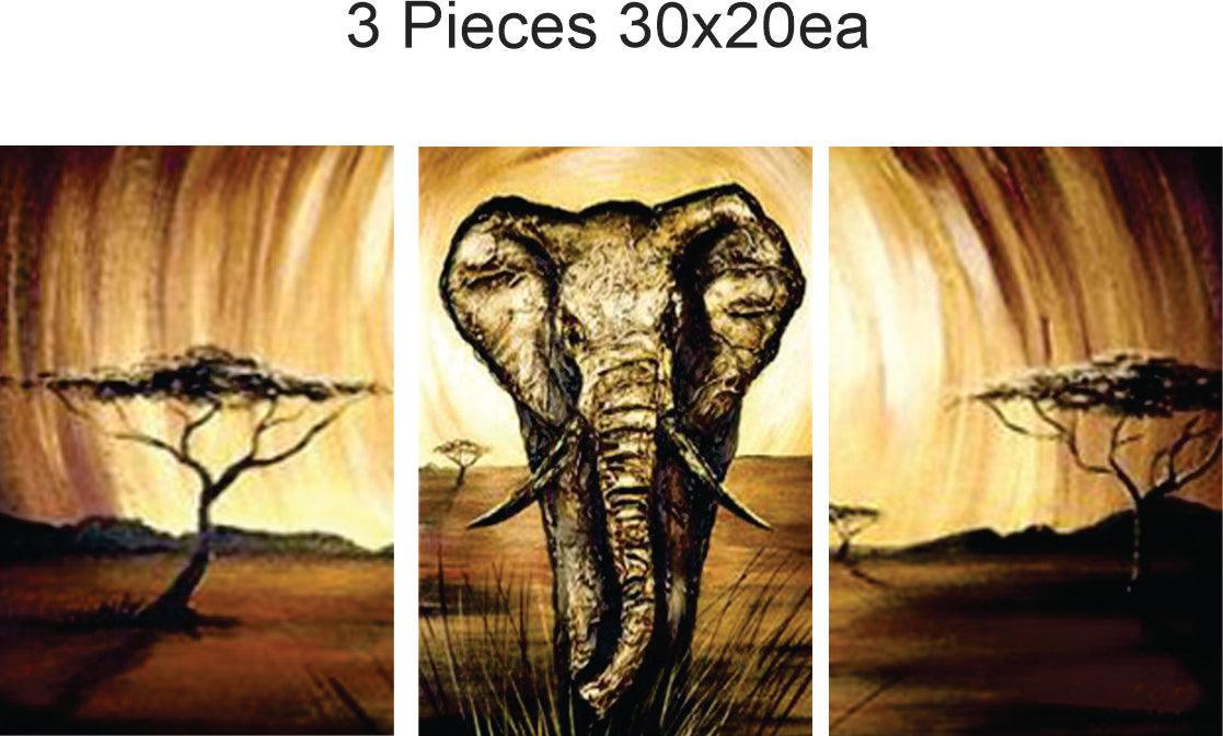 Elephant Scene 3 piece - Full Drill 5D DIY Diamond Painting Kits - Diamond Art Dezigns