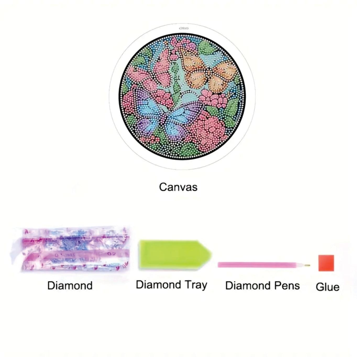 Butterflies Round Partial - Diamond Art Dezigns
