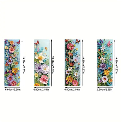Bookmark x 4 Flowers