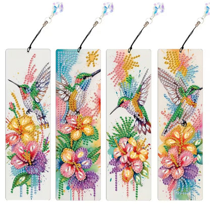 Bookmark Hummingbird Flowers - 5D Full Drill DIY Diamond Art
