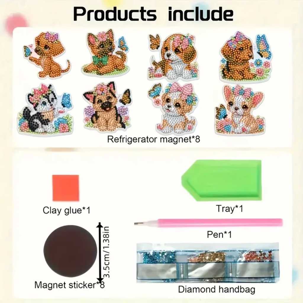 Magnet Kit - Puppy Flowers