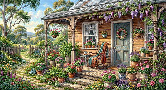 Rocking Chair Porch - 5D Full Drill DIY Diamond Art Painting