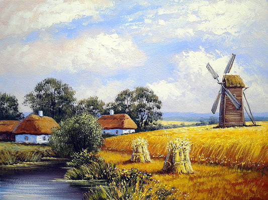 Windmill Field - Full Drill 5D DIY Diamond Painting Kits - Diamond Art Dezigns