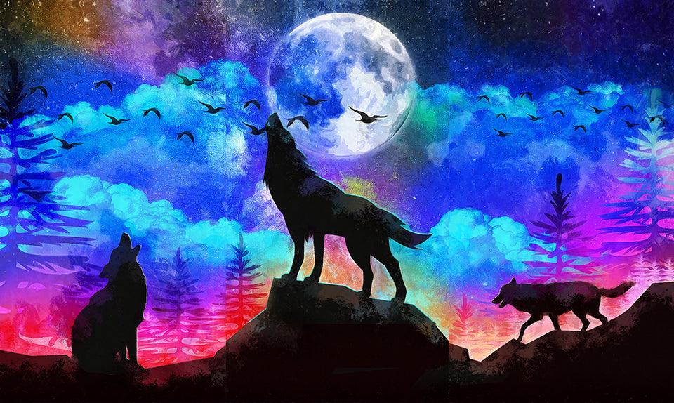 Wolf Night Shades - Full Drill 5D DIY Diamond Painting Kits - Diamond Art Dezigns