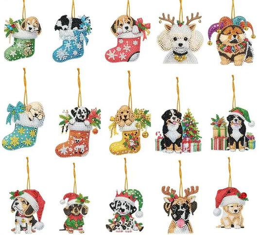 Keyring - Xmas Dogs