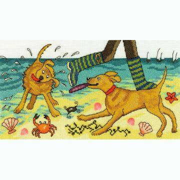 Beach Walkies by Julia Rigby - Bothy Threads Cross Stitch Kit - Diamond Art Dezigns