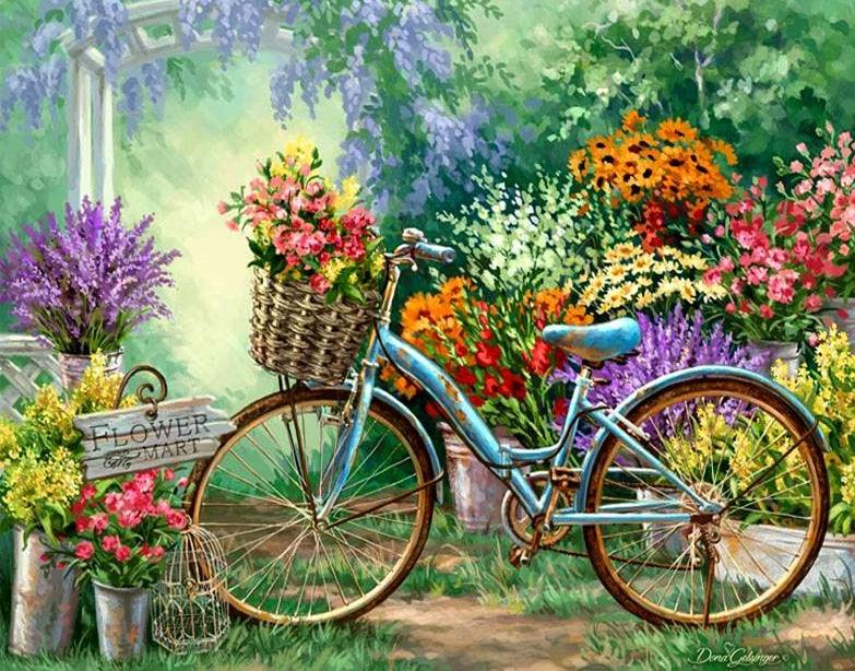 Bicycle Flowers - Diamond Art Dezigns