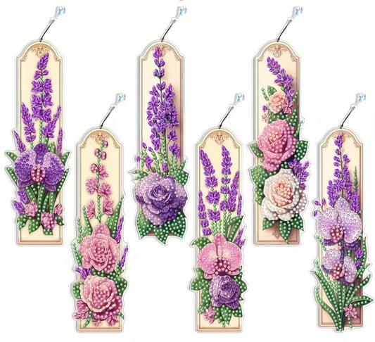 Bookmark Flowers Purple & Pinks - Diamond Art Dezigns