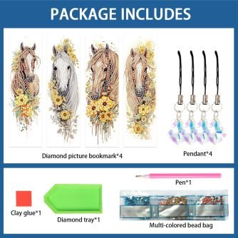 Bookmark Horse Sunflowers - Diamond Art Dezigns