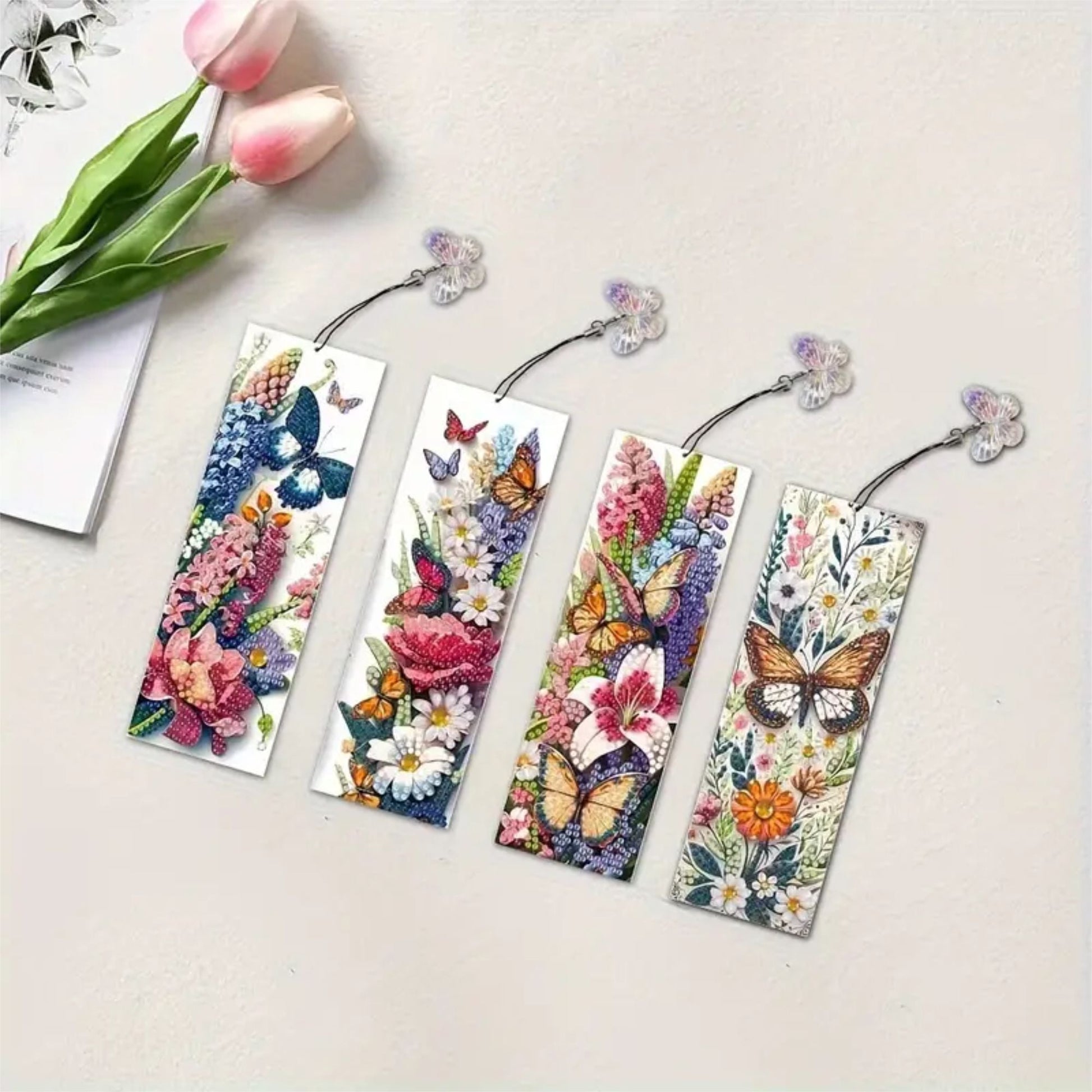 Bookmark x 4 Butterflies - Diamond Art Dezigns