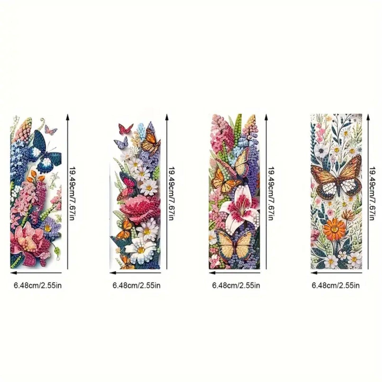 Bookmark x 4 Butterflies - Diamond Art Dezigns