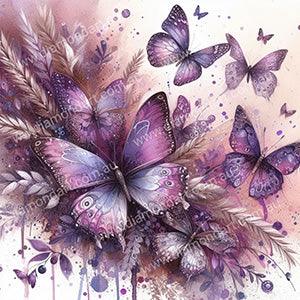 Butterfly Purple Splash 1 40x40 - Diamond Art Dezigns