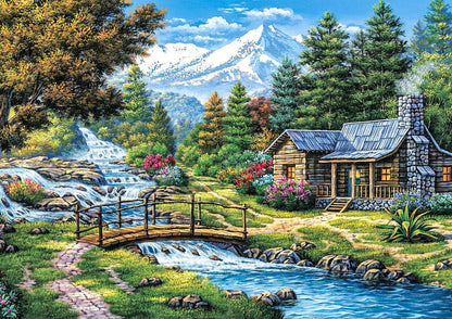 Cabin Waterfall - Diamond Art Dezigns