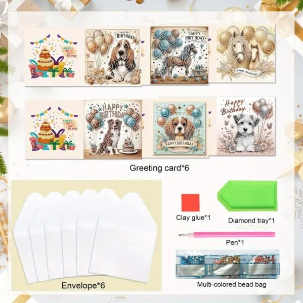 Cards - Birthday Animals - Diamond Art Dezigns
