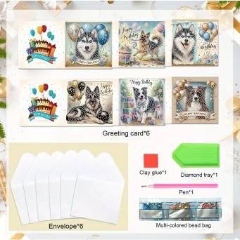 Cards - Birthday Dogs - Diamond Art Dezigns