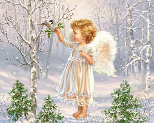Christmas Angel Bird - Diamond Art Dezigns