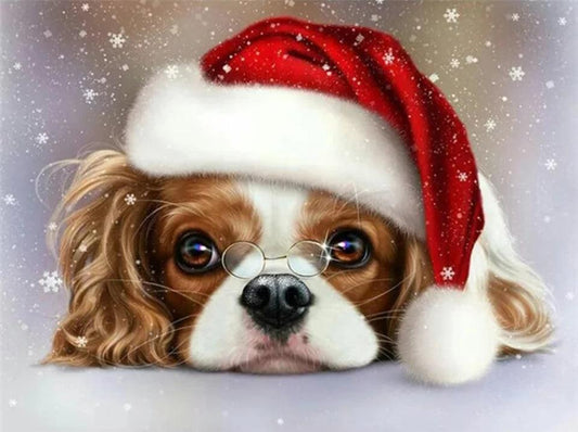 Christmas Cavalier Dog 40x30 - SALE! - Diamond Art Dezigns