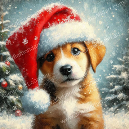 Christmas Snow Puppy - Diamond Art Dezigns