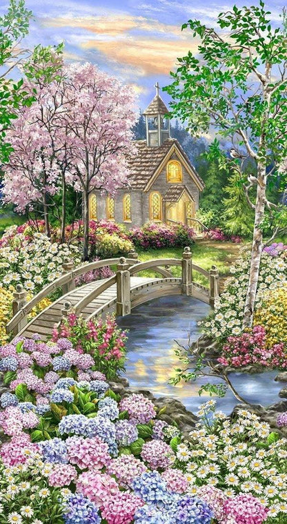 Church Garden 30x60 - SALE! - Diamond Art Dezigns