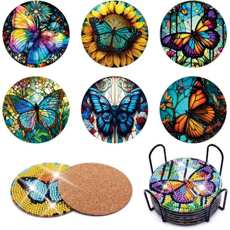 Coasters - Butterflies - Diamond Art Dezigns