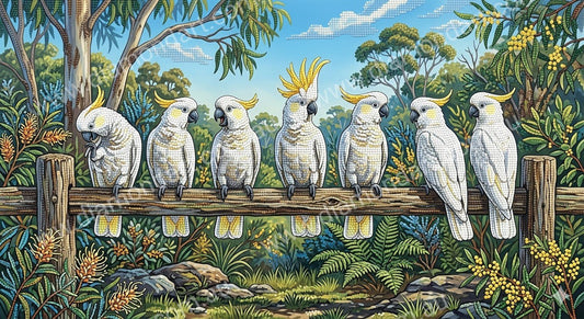 Cockatoo Gathering - 5D Full Drill DIY Diamond Art Painting - Diamond Art Dezigns