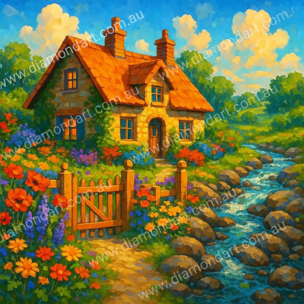 Cottage by the Creek - Diamond Art Dezigns