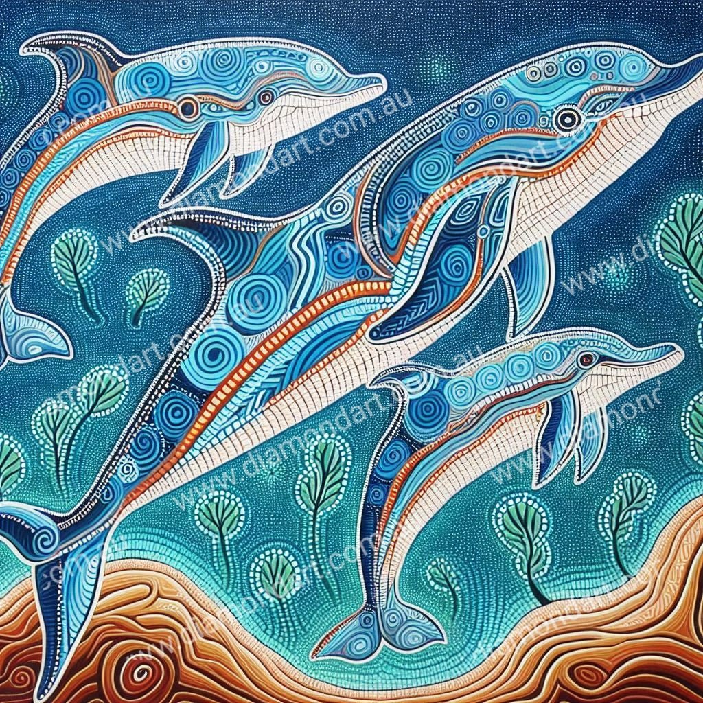 Cultural Dolphin Wave - Diamond Art Dezigns