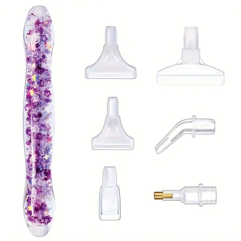 Diamond Art Pen - Glow Glitter Purple Stars - Diamond Art Dezigns