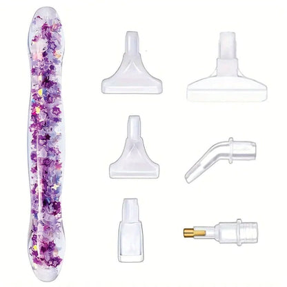 Diamond Art Pen - Glow Glitter Purple Stars - Diamond Art Dezigns