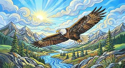 Eagle Mountains - 5D Full Drill DIY Diamond Art Painting - Diamond Art Dezigns