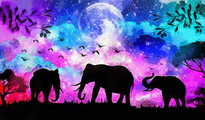 Elephant Night Shades 60x30 - SALE! - Diamond Art Dezigns