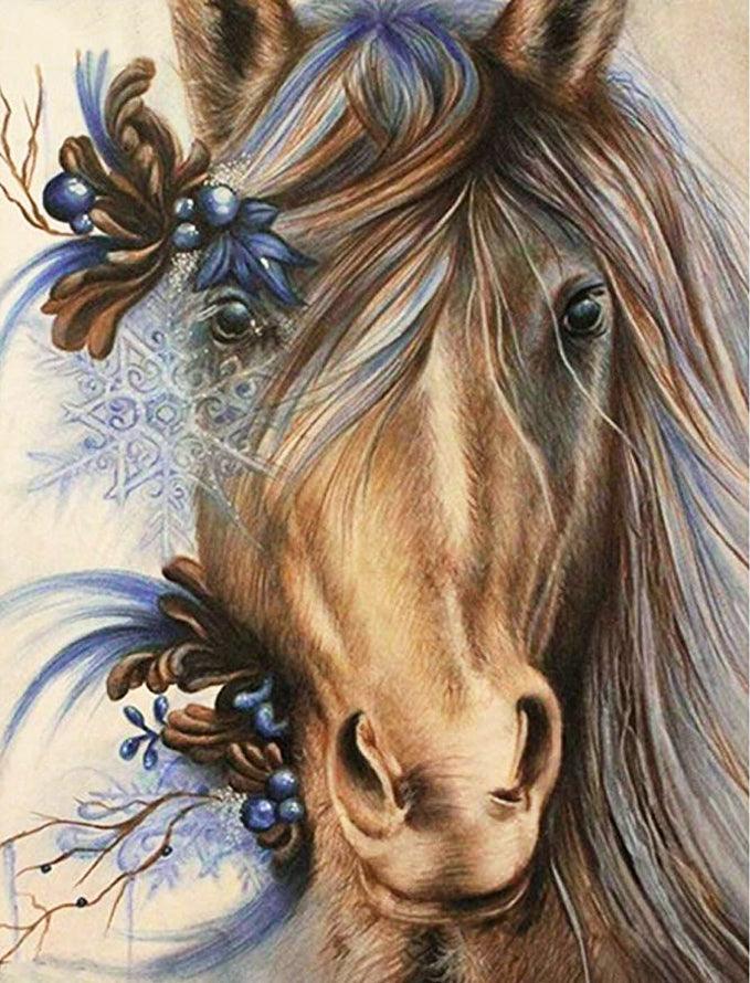 Horse Flower 50x40 - SALE! - Diamond Art Dezigns