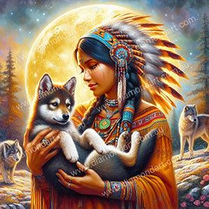 Indian Wolf Moon Tree - Diamond Art Dezigns