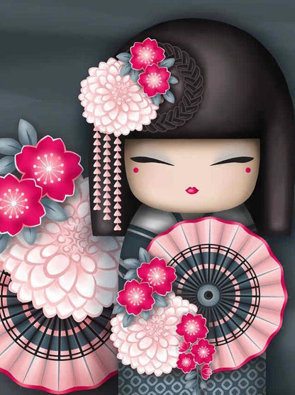 Japanese Doll - Fuchsia - Diamond Art Dezigns