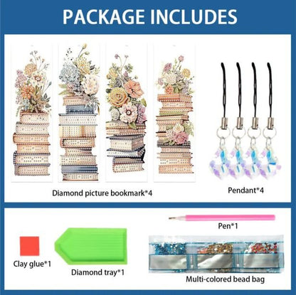 Keyring - Book Flowers - Diamond Art Dezigns