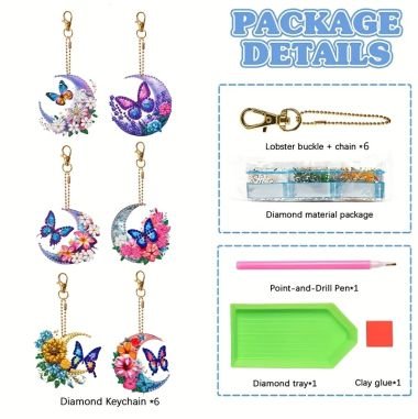 Keyring - Butterfly Moon - Diamond Art Dezigns