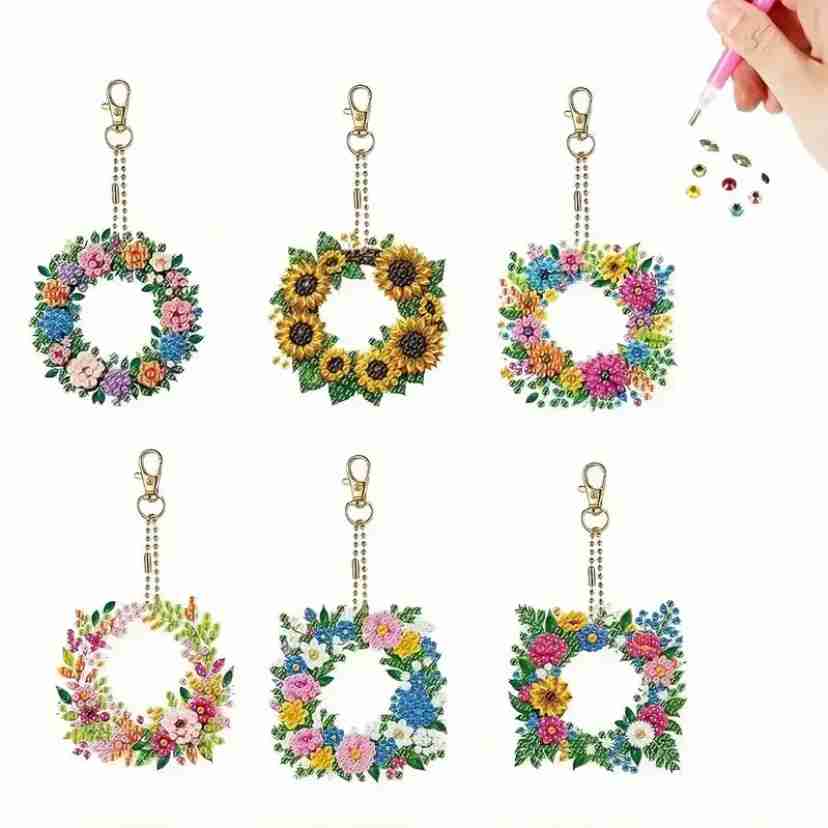 Keyring - Flower Wreaths - Diamond Art Dezigns