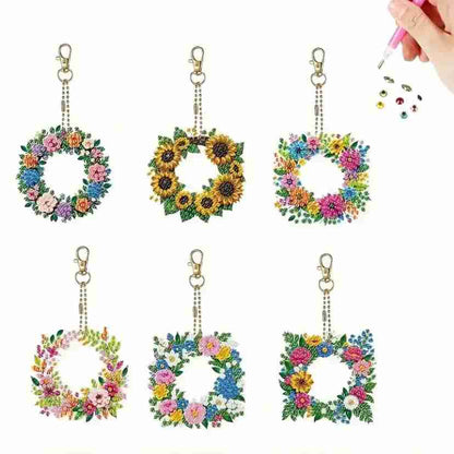 Keyring - Flower Wreaths - Diamond Art Dezigns