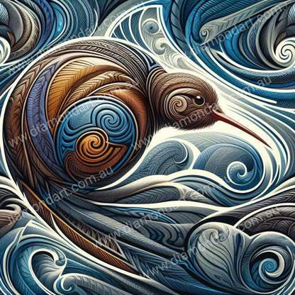 Kiwi Bird Blue 1 - Diamond Art Dezigns