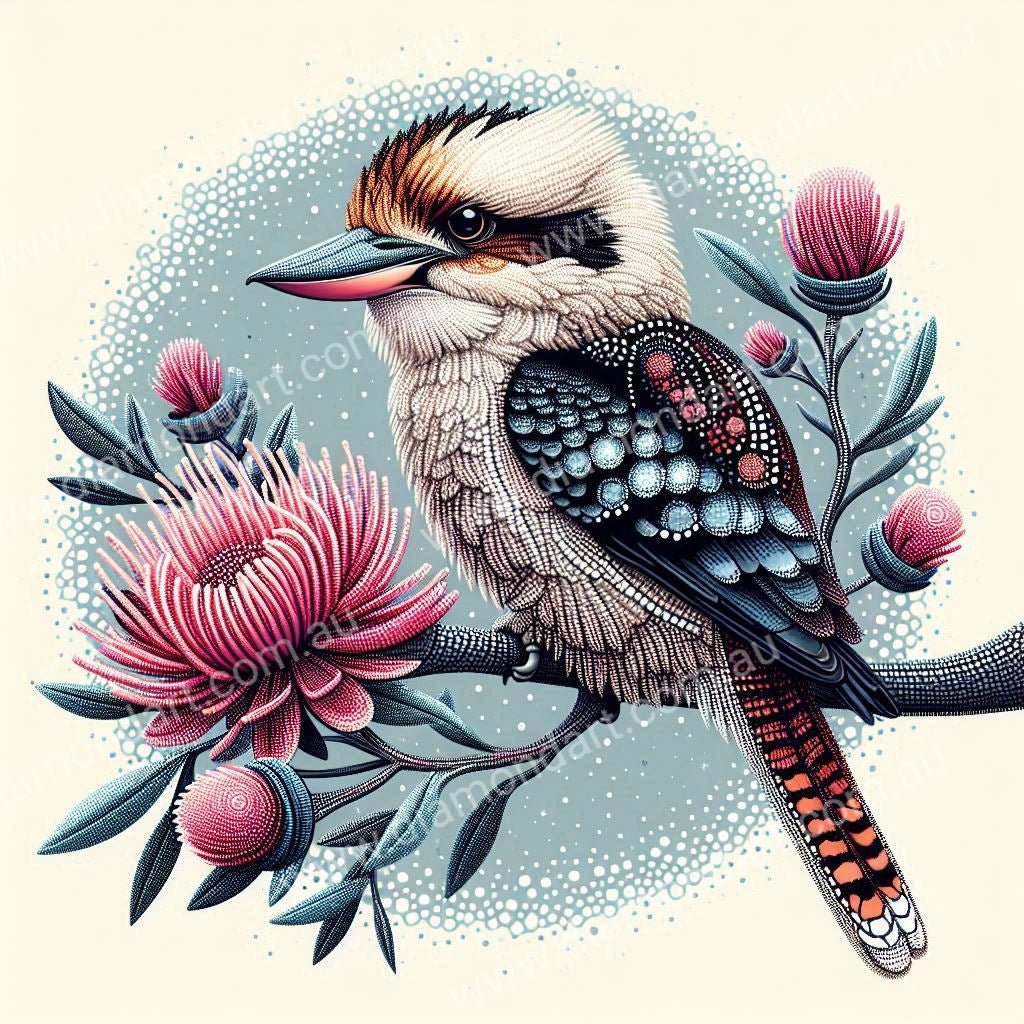 Kookaburra Warratah - Diamond Art Dezigns