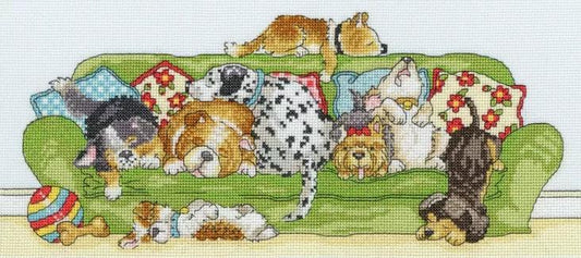 Lazy Dogs by Gillian Roberts - Bothy Threads Cross Stitch Kit - Diamond Art Dezigns