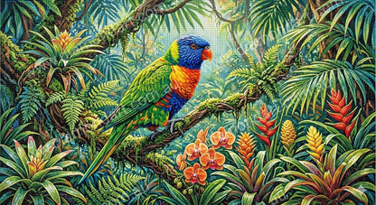 Lorikeet Forest - 5D Full Drill DIY Diamond Art Painting Diamond Art Painting - Diamond Art Dezigns