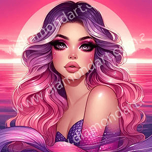 Mermaid Moon Pink 30x30 SALE! - Diamond Art Dezigns
