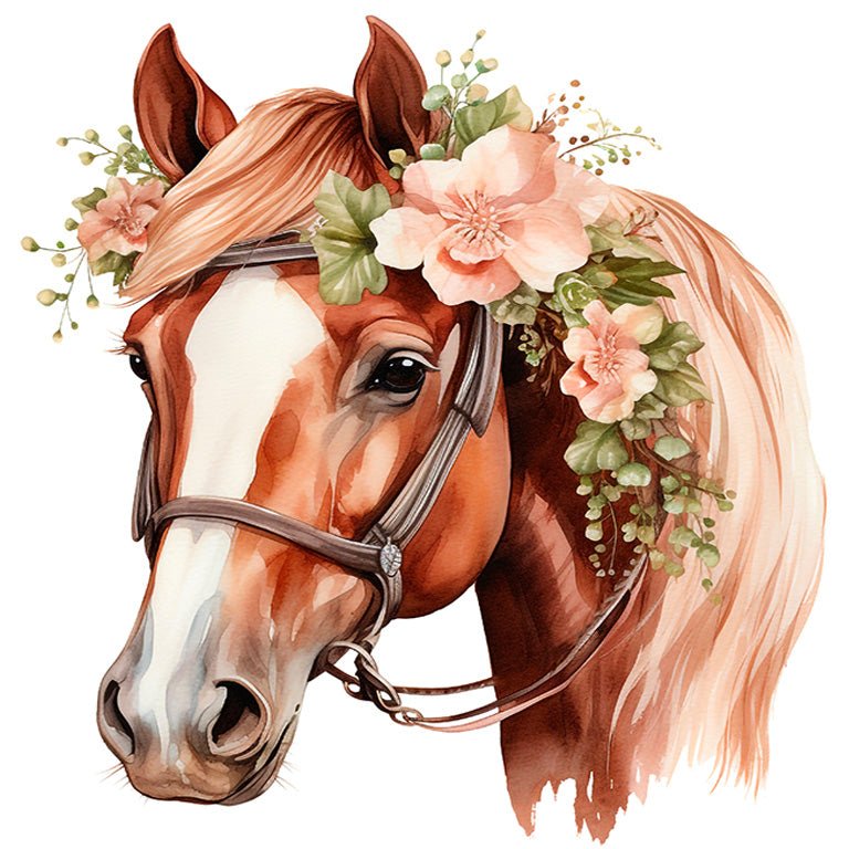 Mini Kit - Horse Flower - Diamond Art Dezigns