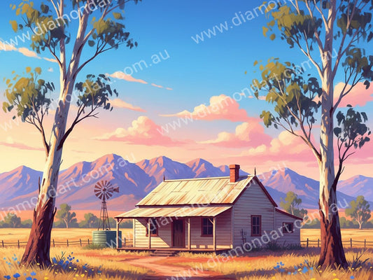 Outback Cottage Gumtrees - Diamond Art Dezigns