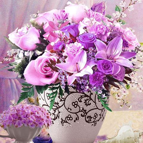 Pinks Vase - Diamond Art Dezigns