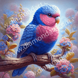 Pinky Blue Parrot - Diamond Art Dezigns