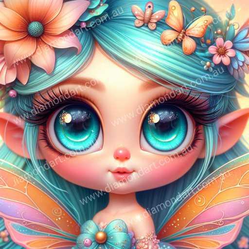 Pixie Peach Flowers 30x30 SALE! - Diamond Art Dezigns