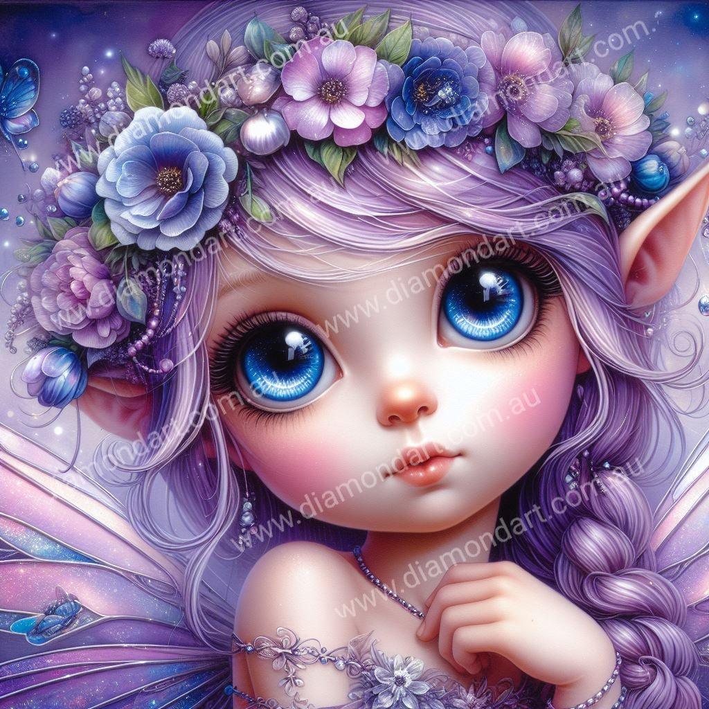 Pixie Purple Flowers - Diamond Art Dezigns