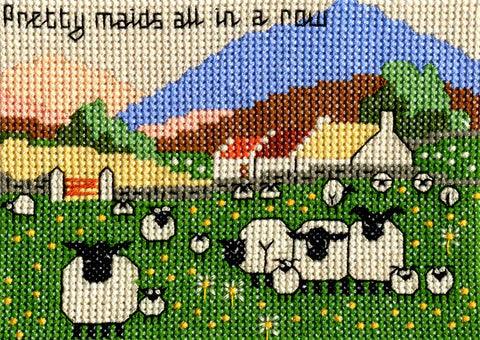 Pretty Maids all in a Row Cross Stitch Kit - Diamond Art Dezigns